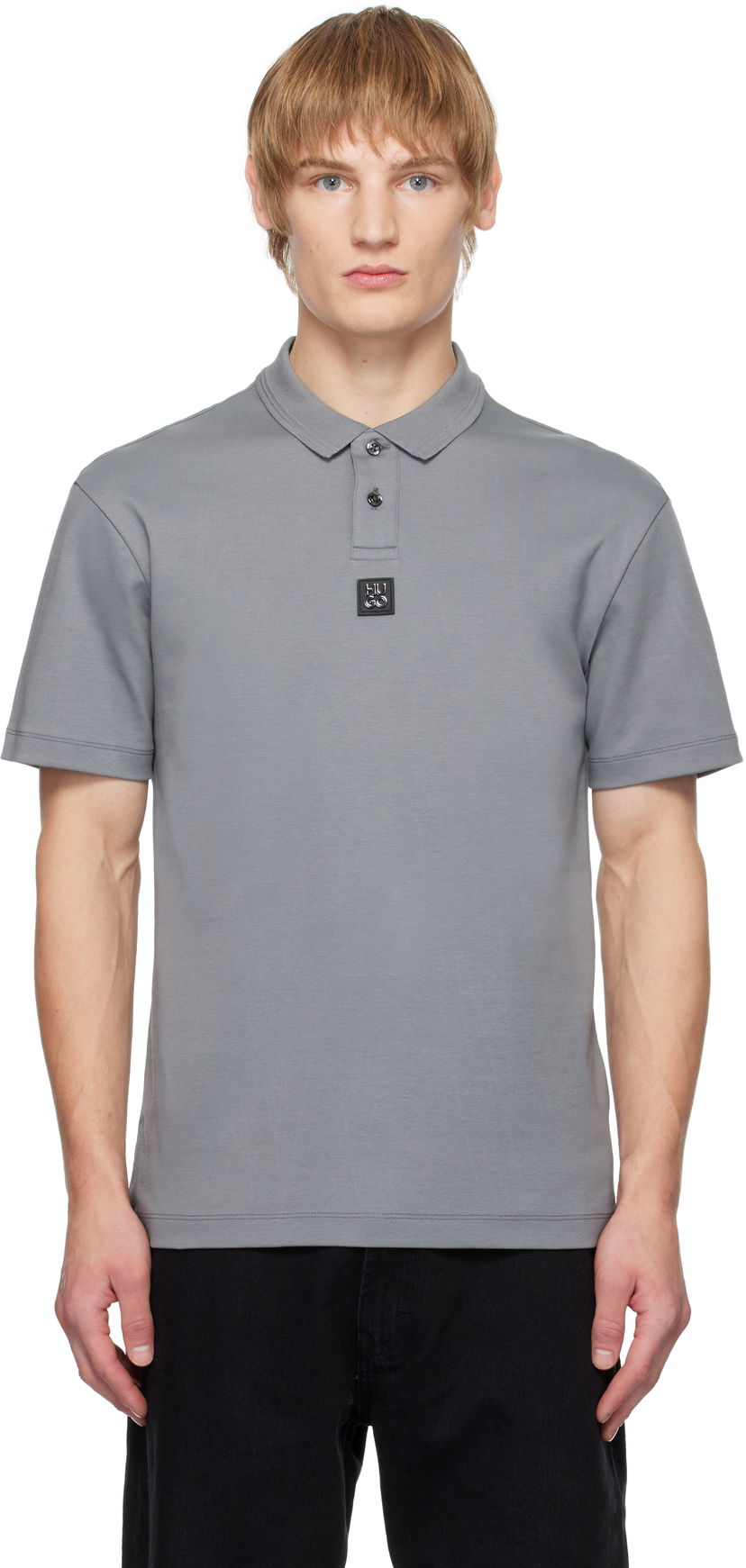 Polotröja BOSS Men's Interlock Cotton Polo Shirt Grå | 50517638