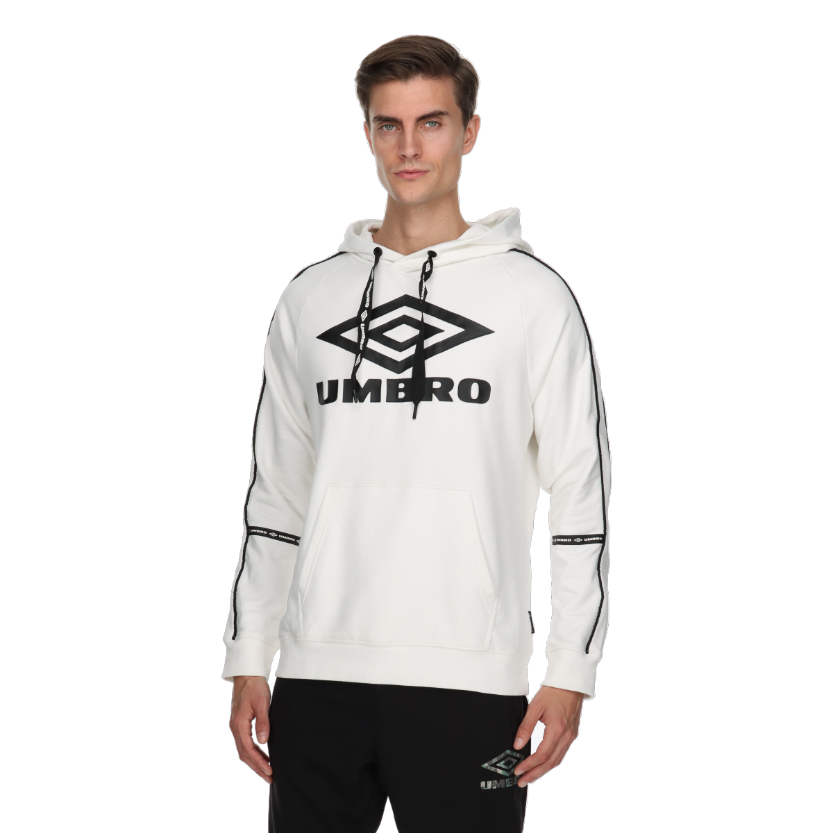 Sweatshirt Umbro Retro Hoodie with Logo and Sleeve Taping Vit | UMA231M605-11, 0