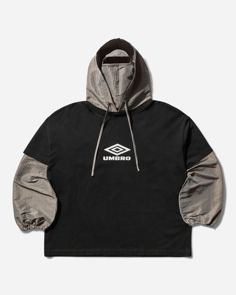 Sweatshirt Umbro Cut Up Plaid Masked Hoodie Svart | UBMW0365JY106 BLK0047