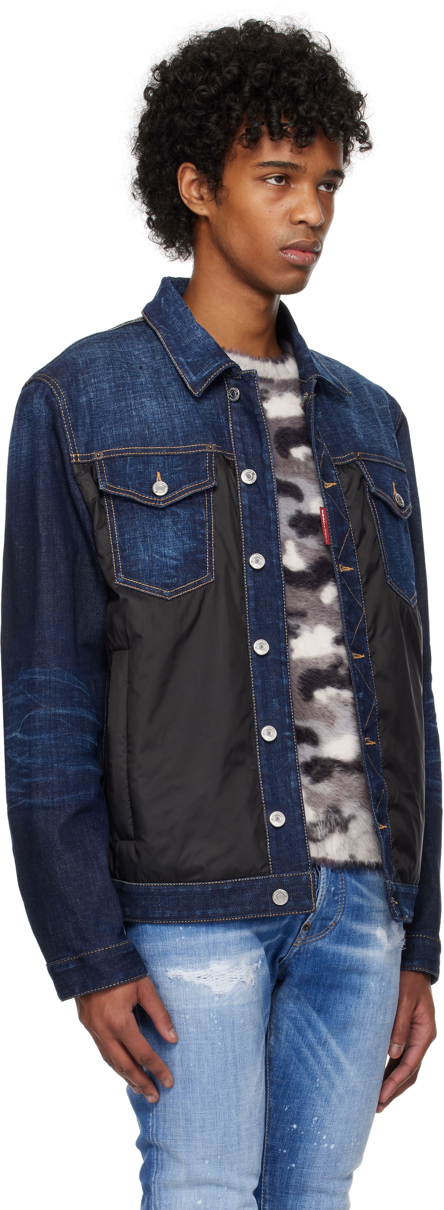 Jacka DSQUARED2 Dsquared2 Denim Puffer Jacket Blå | S74AM1576_S30664, 1