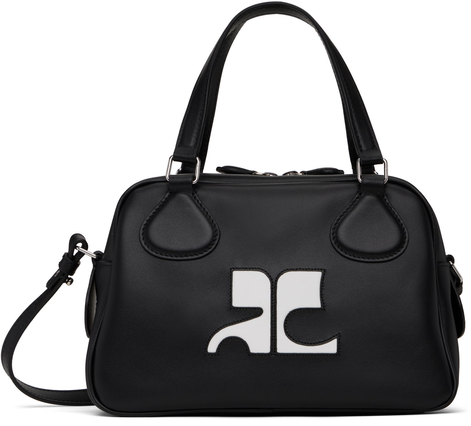 Handväska Courrèges Courrèges Reedition Leather Bowling Bag Svart | PERGSA062CR0065, 0