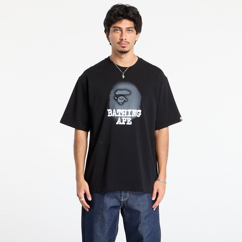 T-shirt BAPE Bathing Ape Logo Relaxed Fit Tee Svart | 001TEL801303MBLK