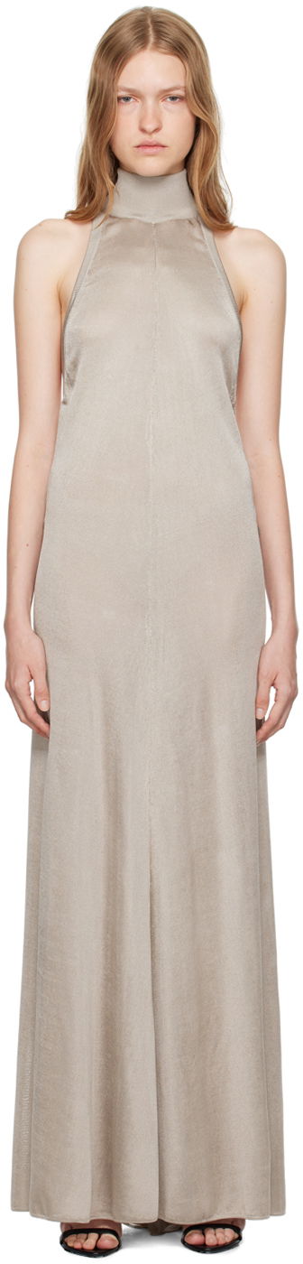 Klä Tom Ford Halterneck Knit Maxi Dress Brun | ACK534-YAX770