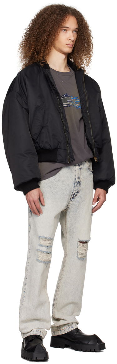 T-shirt We11done We11done Faded Long Sleeve T-Shirt Grå | WD-TT0-24-752-U-CH, 3