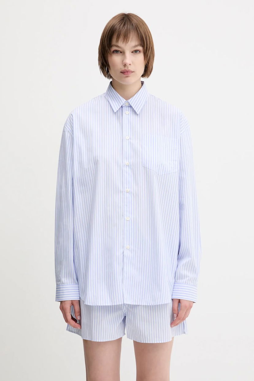 Skjorta Sporty & Rich Sporty & Rich Src Oversized Relaxed Fit Striped Shirt Blå | SI006612302ST08