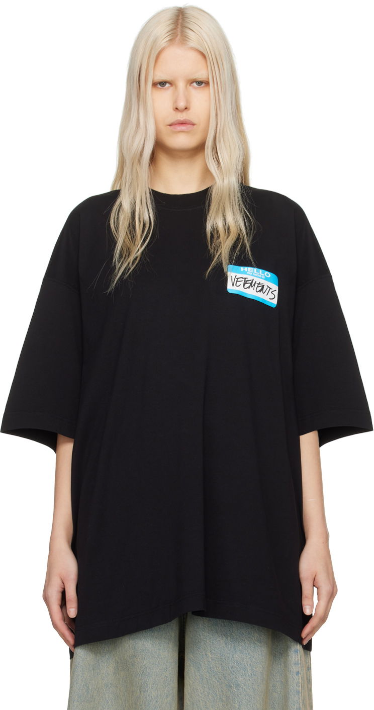 T-shirt VETEMENTS 'My Name Is ' T-Shirt Svart | UE64TR130B