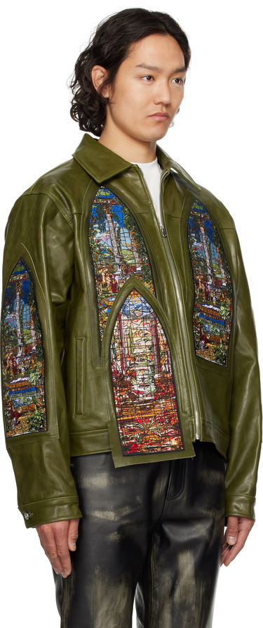 Jacka Who Decides War Who Decides War Eden Leather Jacket Grön | 1131250011SS25, 1