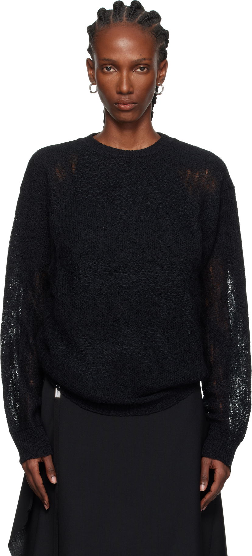 Sweater Ann Demeulemeester Ann Demeulemeester Lalla Oversize Sweater Svart | 2520-W-KN39-KN070-099
