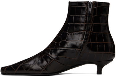 Sneakers och skor TOTEME TOTEME 'The Slim' Kitten Heel Ankle Boots Brun | 241-WAS940-LE0023, 2