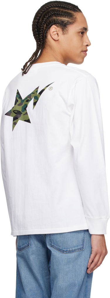 T-shirt BAPE A Bathing Ape 1st Camo 'Bape STA' Long Sleeve T-Shirt Vit | 001LTL301016M, 2