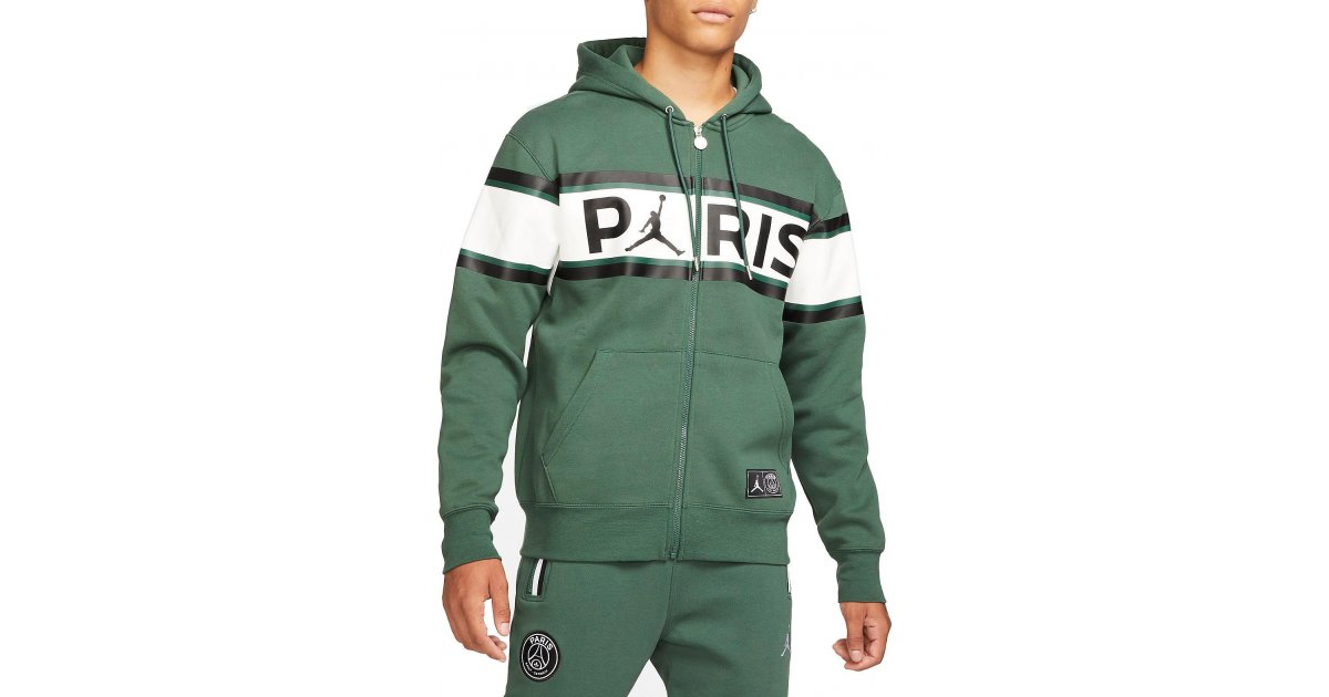Sweatshirt Jordan Paris Saint-Germain Full-Zip Hoodie Grön | db6481-333, 1