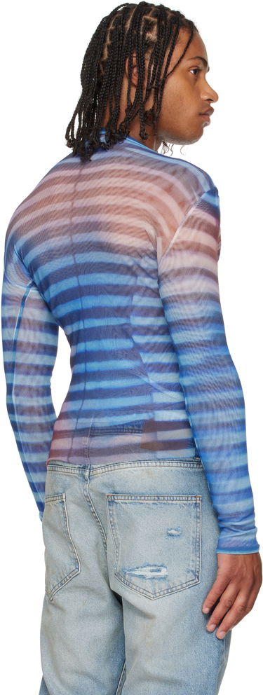 T-shirt Jean Paul Gaultier Jean Paul Gaultier 'The Air' Striped Mesh Long Sleeve Blå | 25/03-W-TO336-M005P-565034, 2