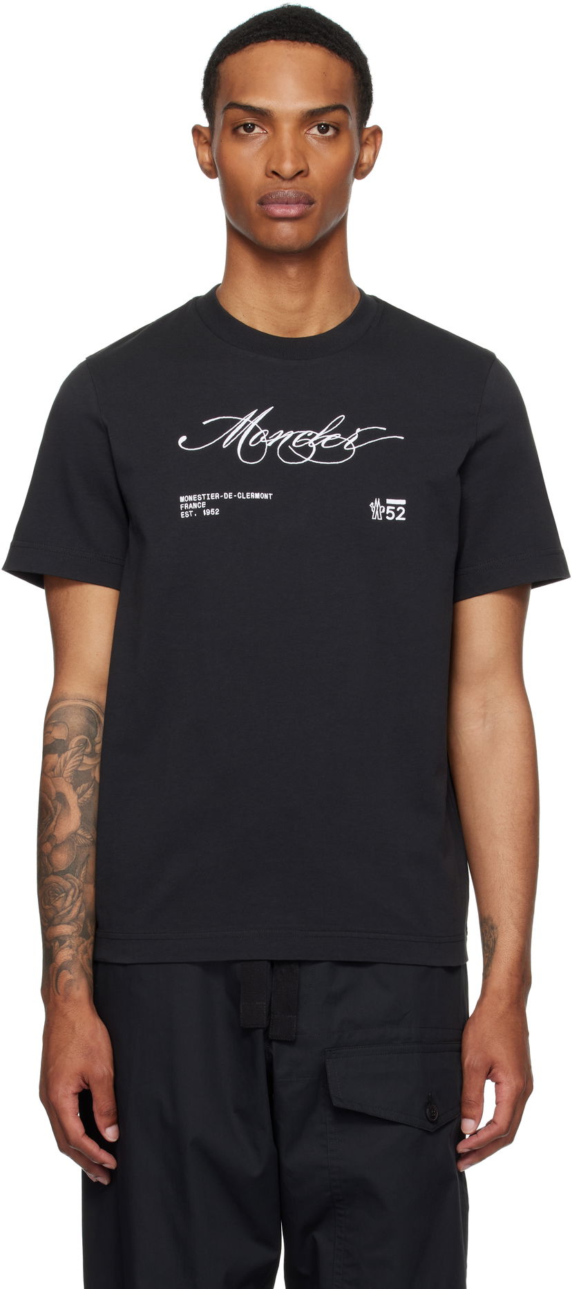 T-shirt Moncler Moncler Archivio Creativo T-Shirt Svart | K20918C0001289AUG