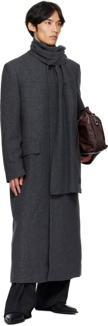 Rockar Maison Margiela Long Felted Coat with Draped Scarf Grå | SH0AA0012 M35473, 3