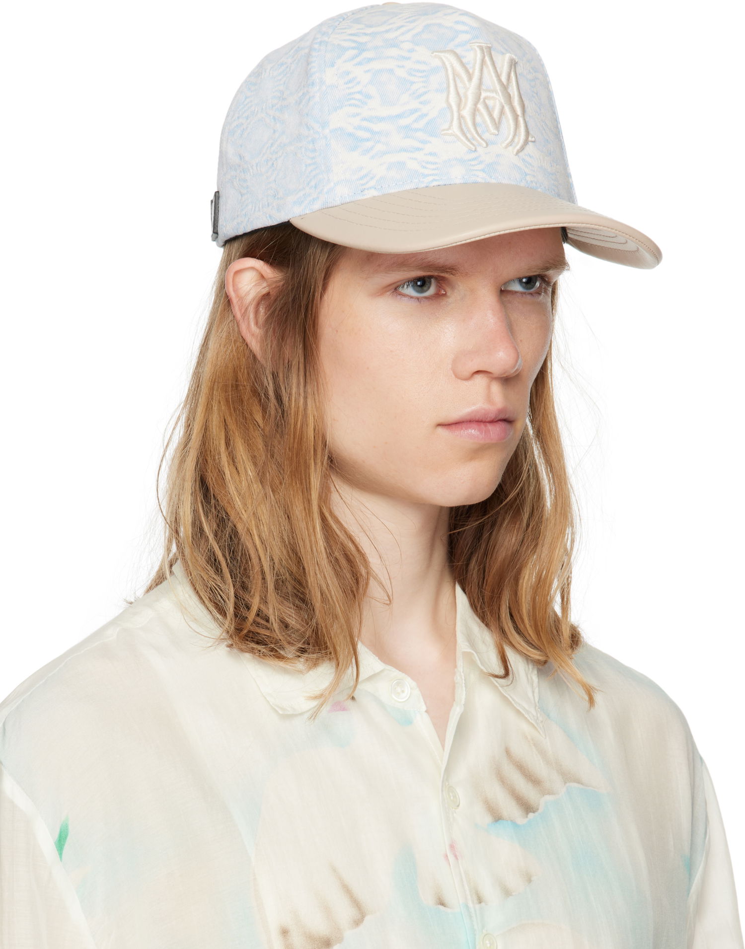 Keps AMIRI AMIRI MA Leather Brim Denim Cap Blå | AMHACP1066, 1
