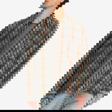 Skjorta Won Hundred Zayne Zip Overshirt Bleached Check Brun | 3702-14283, 2