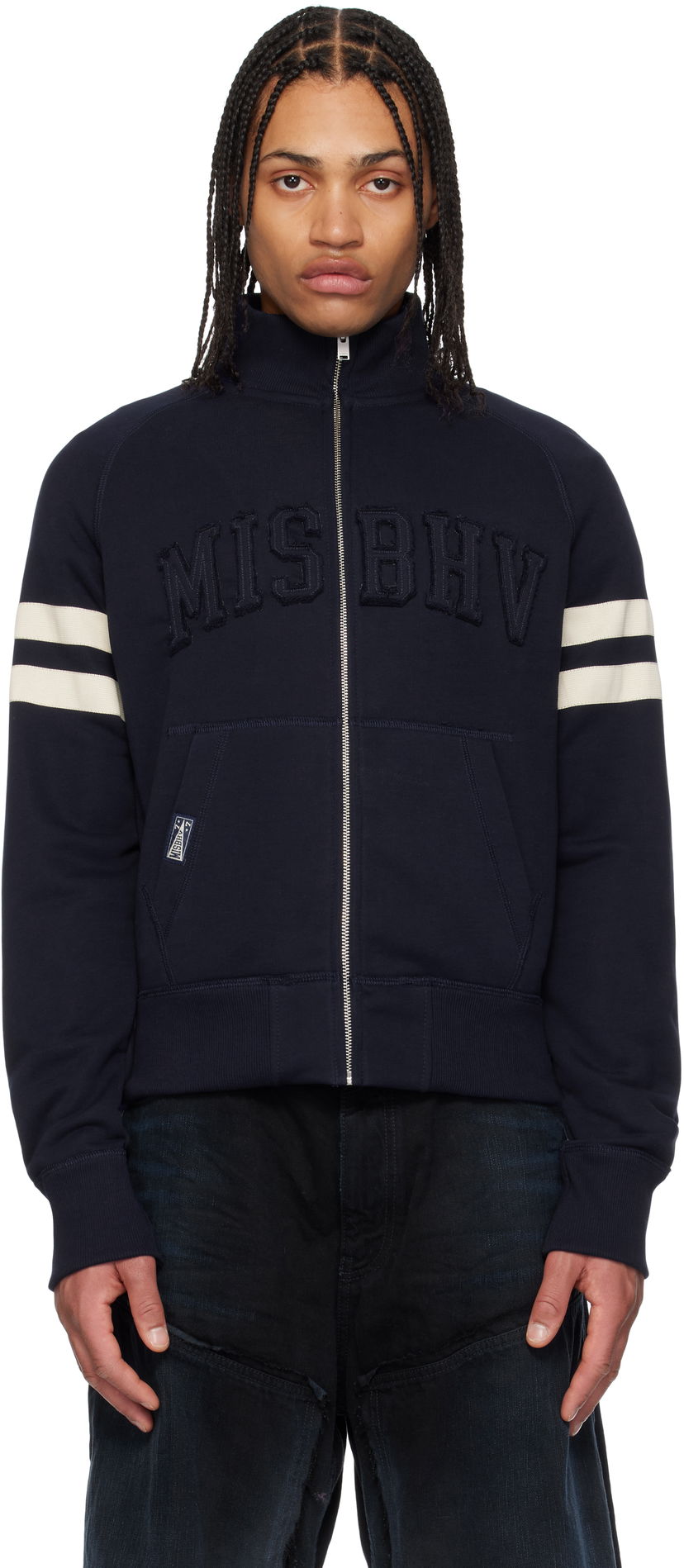 Sweatshirt MISBHV MISBHV Zuma Zip-Up Sweater Mörkblå | 250M150