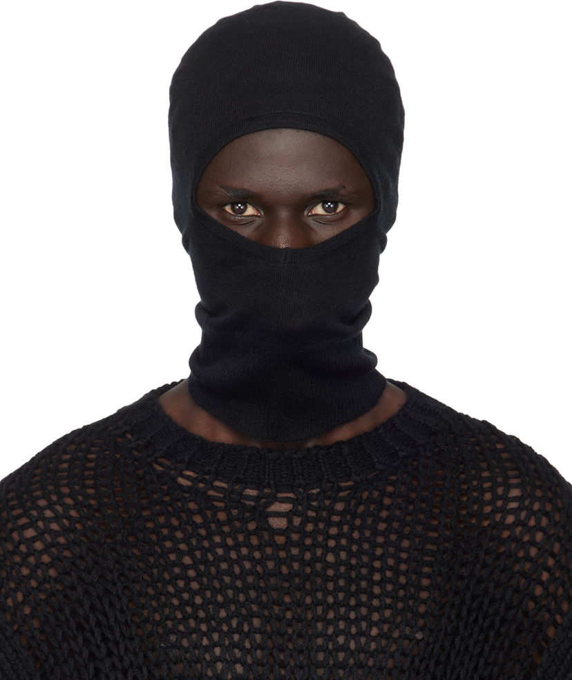 Mössa Rick Owens Rick Owens Porterville Skull Balaclava Svart | RU02D6478 WS
