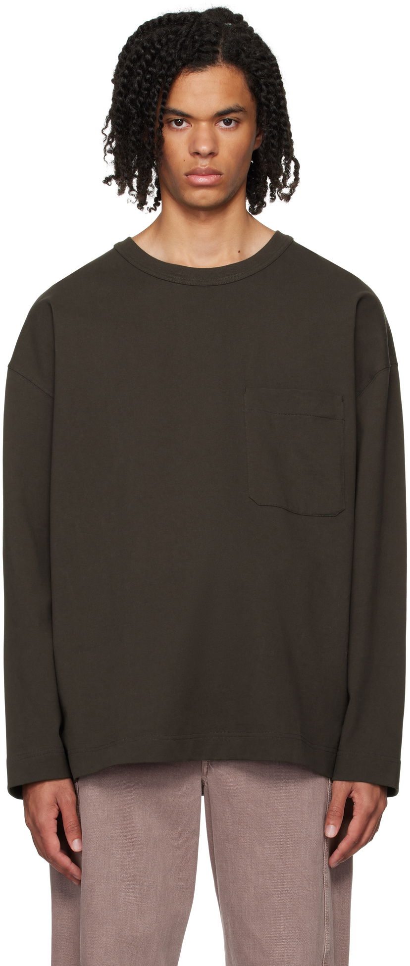 T-shirt LEMAIRE Long Sleeve T-Shirt Grön | TO1289 LJ1022