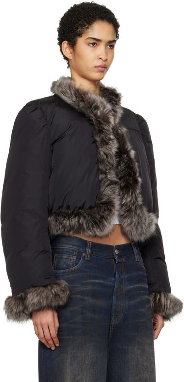 Pufferjacka Alexander Wang Alexander Wang Fur Trim Down Jacket Svart | 1WC4242573, 1