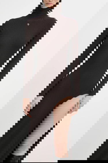 Klä Coperni Leg Cut-Out Rib Gown Maxi Brun | COPML155Y3011, 3