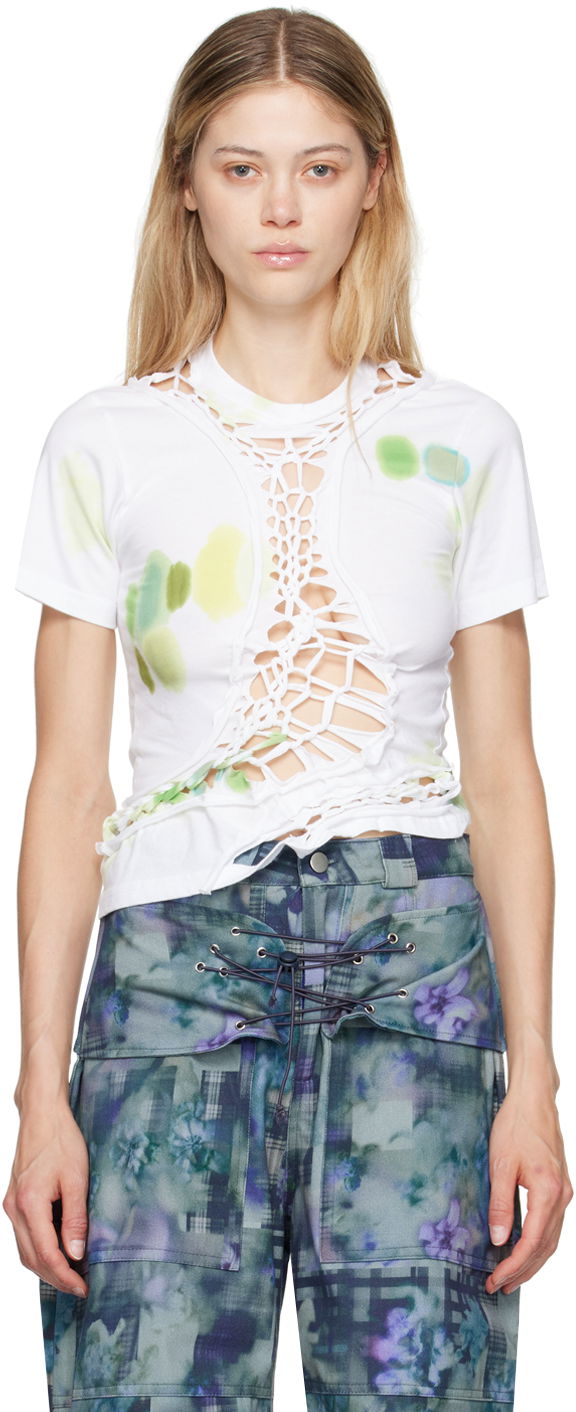T-shirt Collina Strada Collina Strada Tosh Crocheted T-Shirt Vit | XX3378