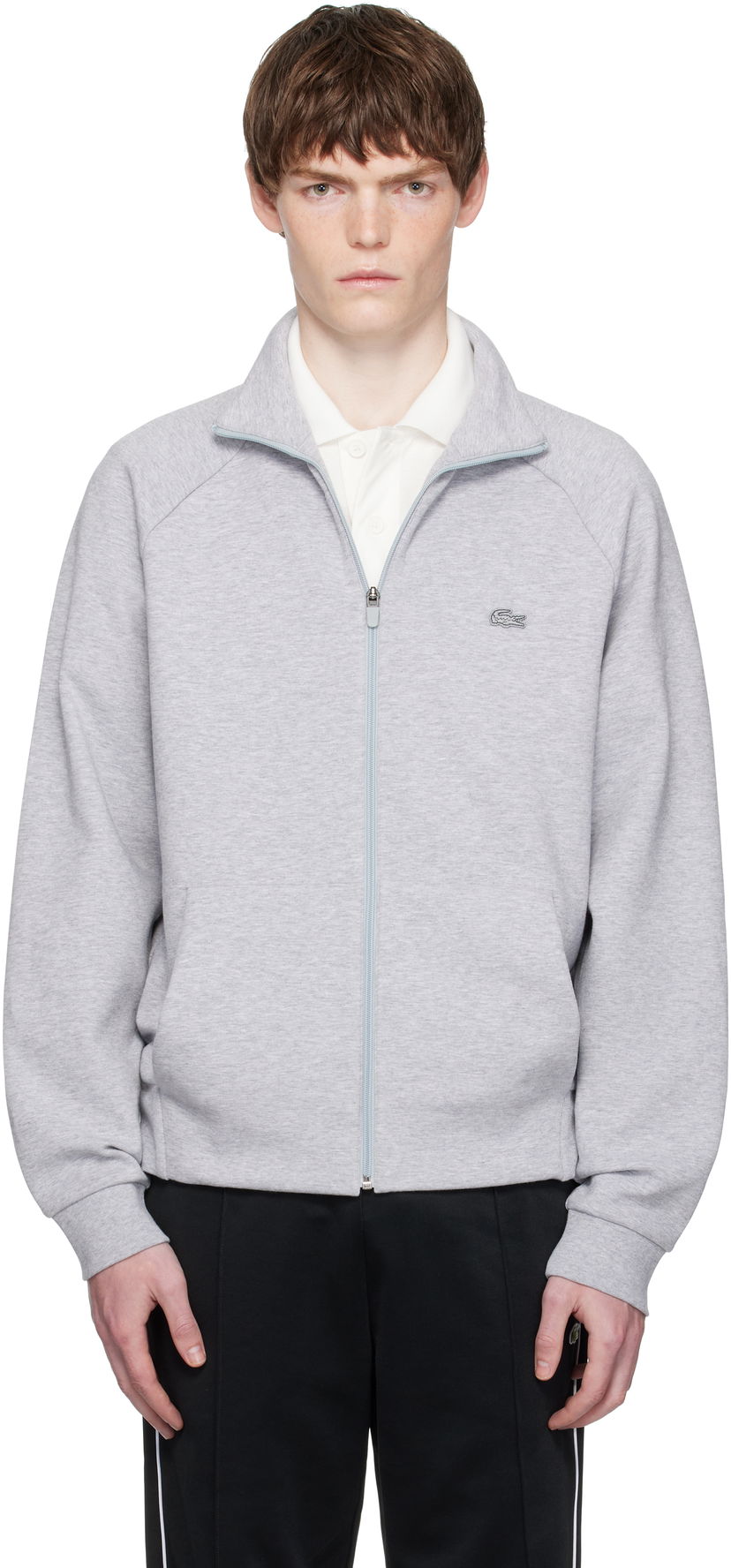 Sweatshirt Lacoste Lacoste Double Faced Jersey Zip-Up Sweatshirt Grå | SH9559_CCA