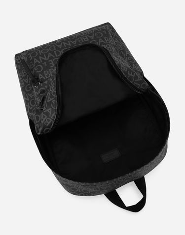 Ryggsäck Dolce & Gabbana Dolce & Gabbana Coated Jacquard Backpack Svart | EM0034AJ7058B969, 3