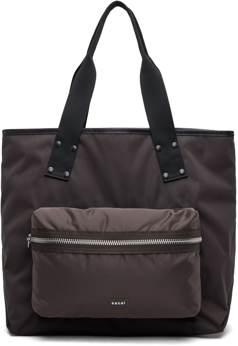 Tygpåse sacai Sacai Pocket Large Tote Grå | 25-01020S