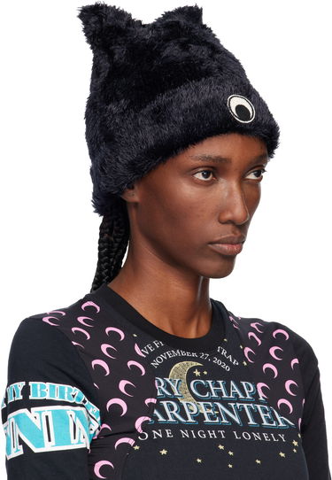 Mössa Marine Serre Marine Serre Wild Fluffy Knit Beanie Svart | UHG068ACKNI0536, 1