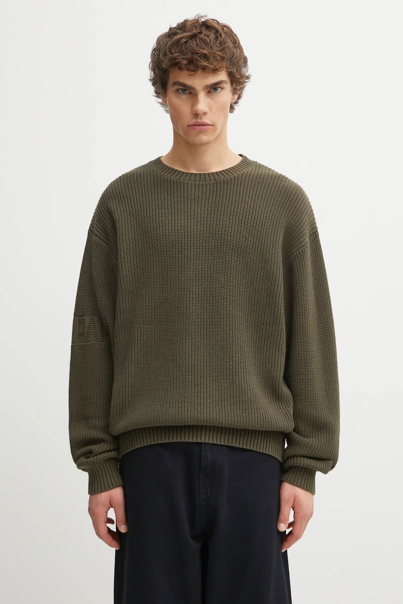 Sweater DAILY PAPER Ribbed Crew Neck Sweater Band Knit Grön | 2522025