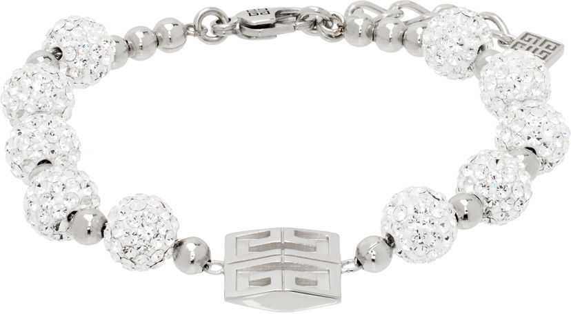 Armband Givenchy Crystal Embellished 4G Logo Charm Bracelet Metallisk | BF20HPF05M040