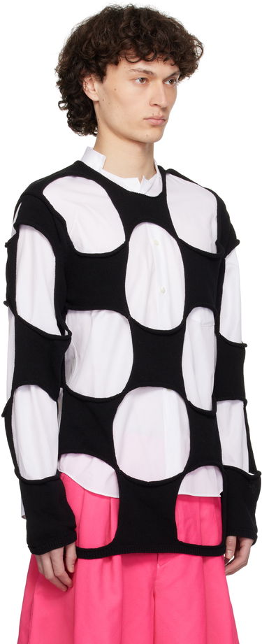 Sweater Comme des Garçons Homme Plus Cotton Code Intarsia B Pattern Crewneck Sweater Svart | PO-N012-051, 1