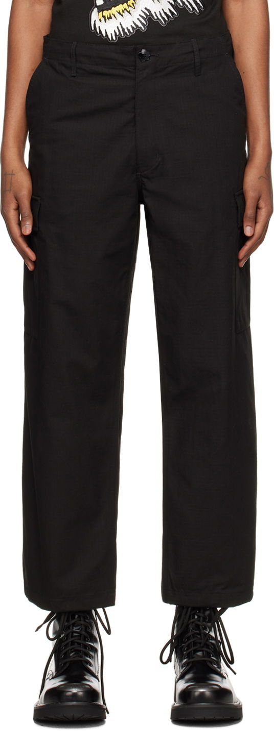 Cargo byxor KENZO Paris Drawstring Cargo Pants Svart | FE55PA2429DL