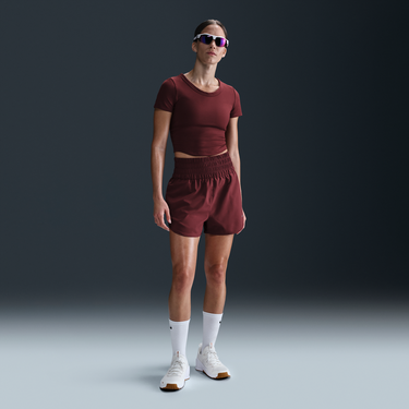 Crop top Nike Nike One Fitted Dri-FIT Cropped Short Sleeve T-Shirt Bourgogne | FN2804-619, 4