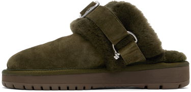 Kläder Burberry Burberry Chubby Suede & Shearling Slippers Grön | 8092549, 2