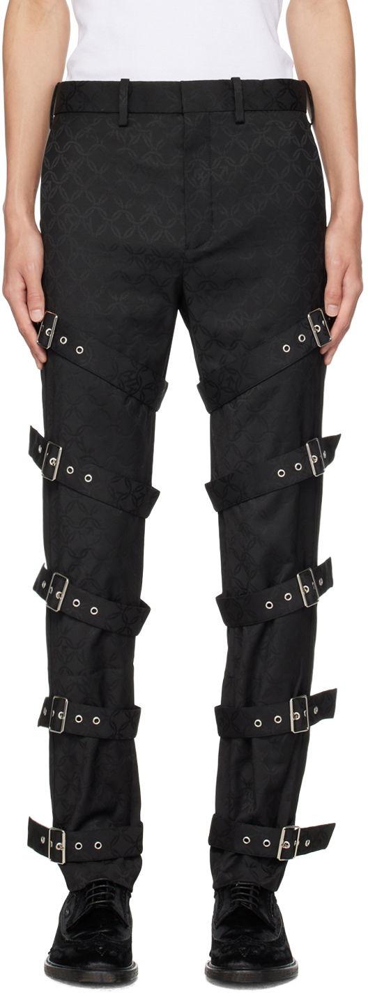 Byxor Charles Jeffrey Loverboy Buckle Strap Trousers Svart | 31030101