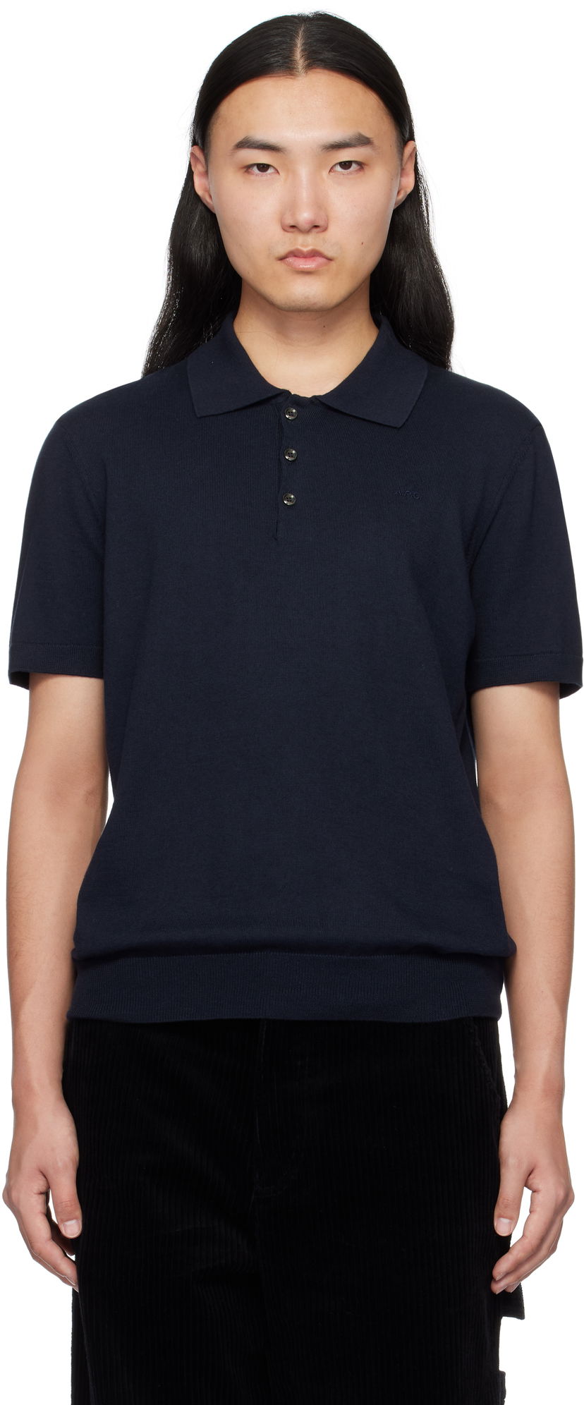 Polotröja A.P.C. A.P.C. Grégoire Polo Shirt Mörkblå | COHFS-H23303