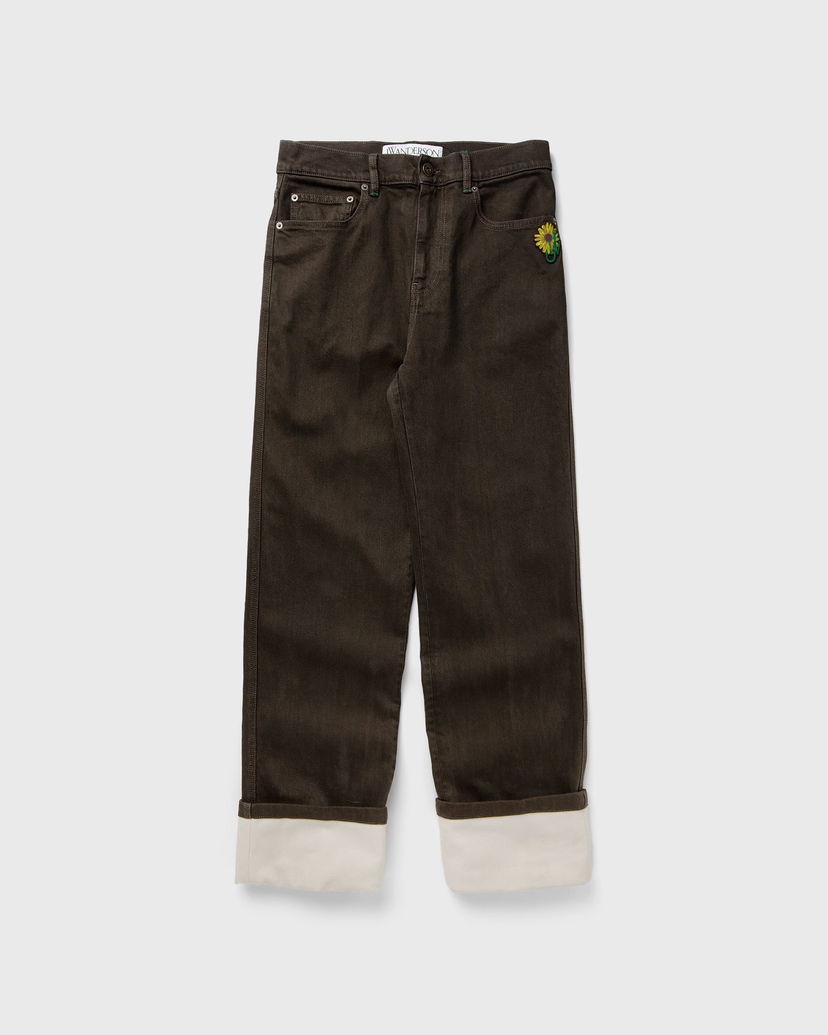 Jeans JW Anderson CONTRAST TURN UP JEANS Jeans Brun | DT0100-PG1673-958