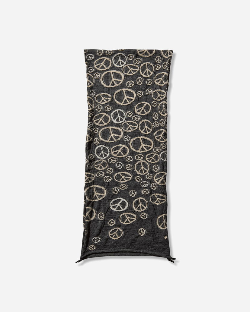 Halsduk KAPITAL Fulling Wool Peace Mark Happy Scarf Flerfärgad | EK-1819XM BLACK