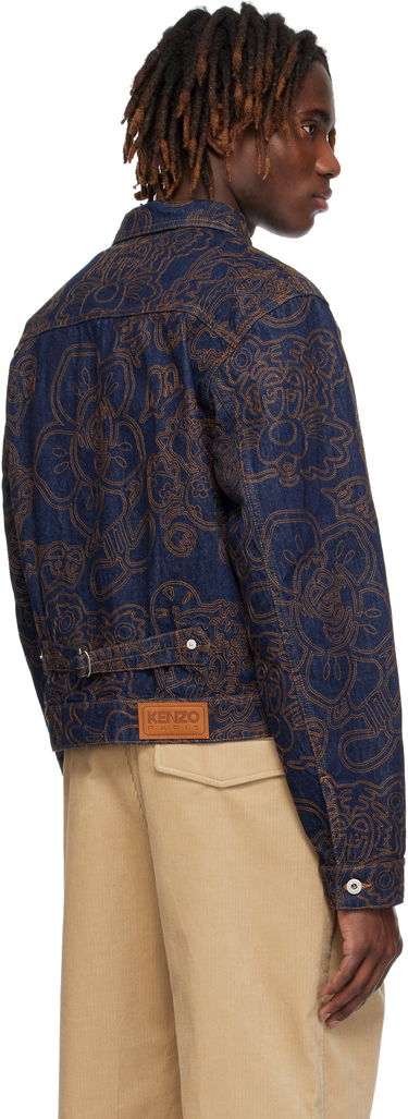 Jacka KENZO Kenzo Paris VERDY Edition Embroidered Denim Trucker Jacket Blå | FF55DV3096V1, 2