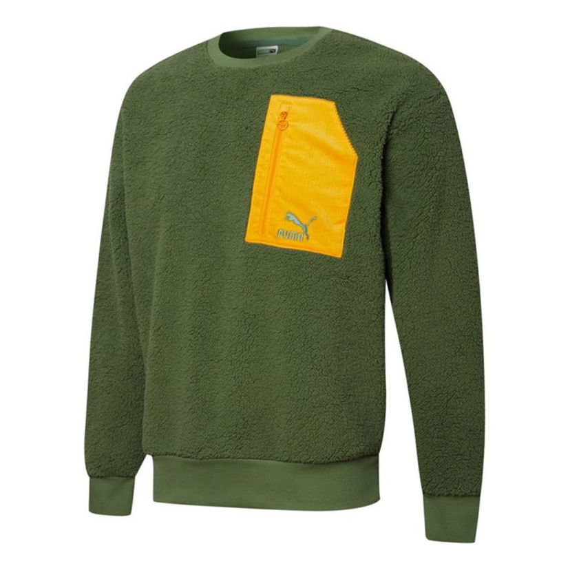 Sweater Puma Retro Sherpa Crew Neck Sweatshirt Grön | 534814-67