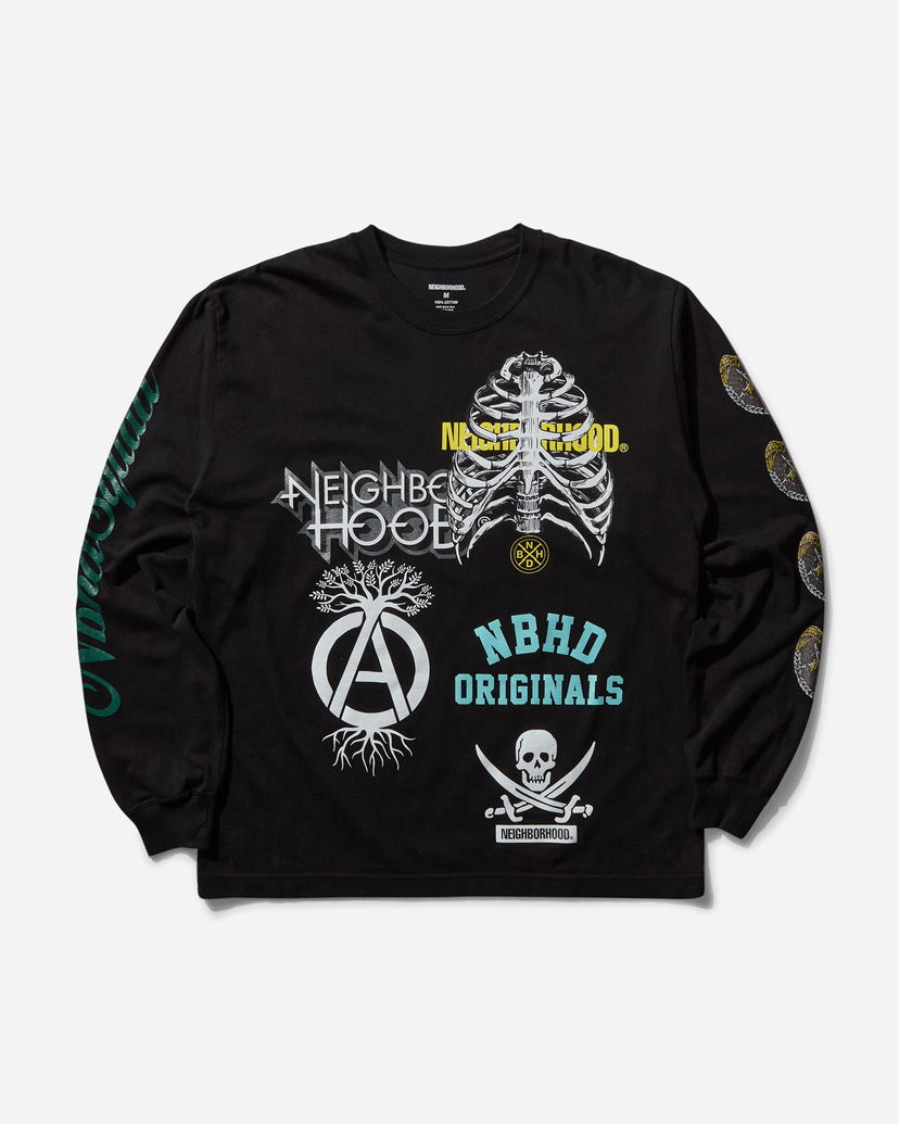 T-shirt Neighborhood LS-17 Black Longsleeve T-Shirt Svart | 242PCNH-LT17 BK
