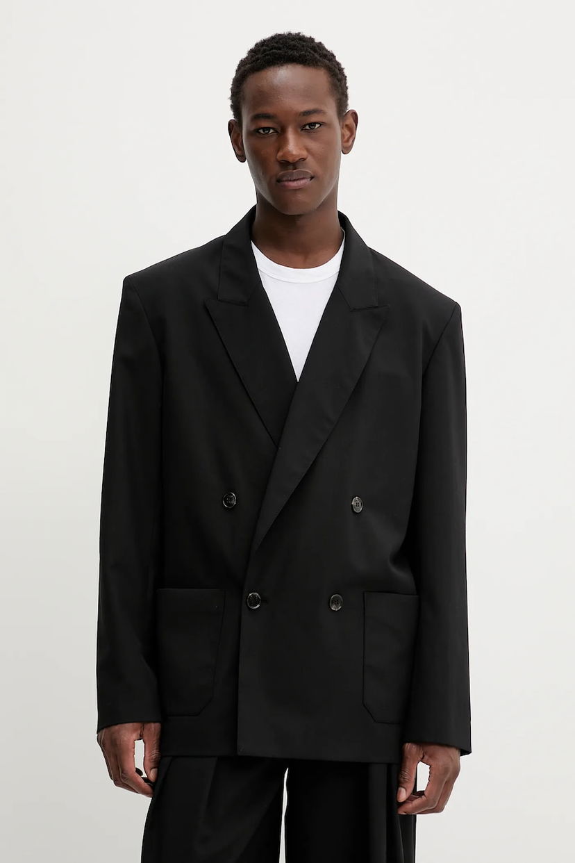 Jacka Nanushka Nanushka Derik Double-Breasted Blazer Svart | NM25SSOW12599