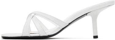 Skovård BY FAR BY FAR Julie Creased Calf Leather Heeled Sandals Vit | MWFHO020CL034WH025PL, 2