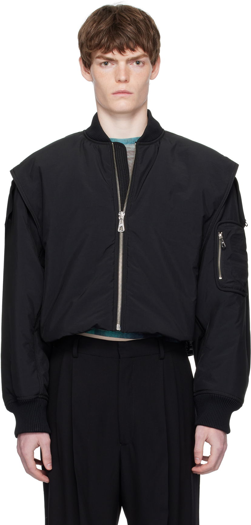 Bomberjacka Jean Paul Gaultier Jean Paul Gaultier 'The Hooded' Bomber Jacket Svart | 25/03-U-OU005-W007-00