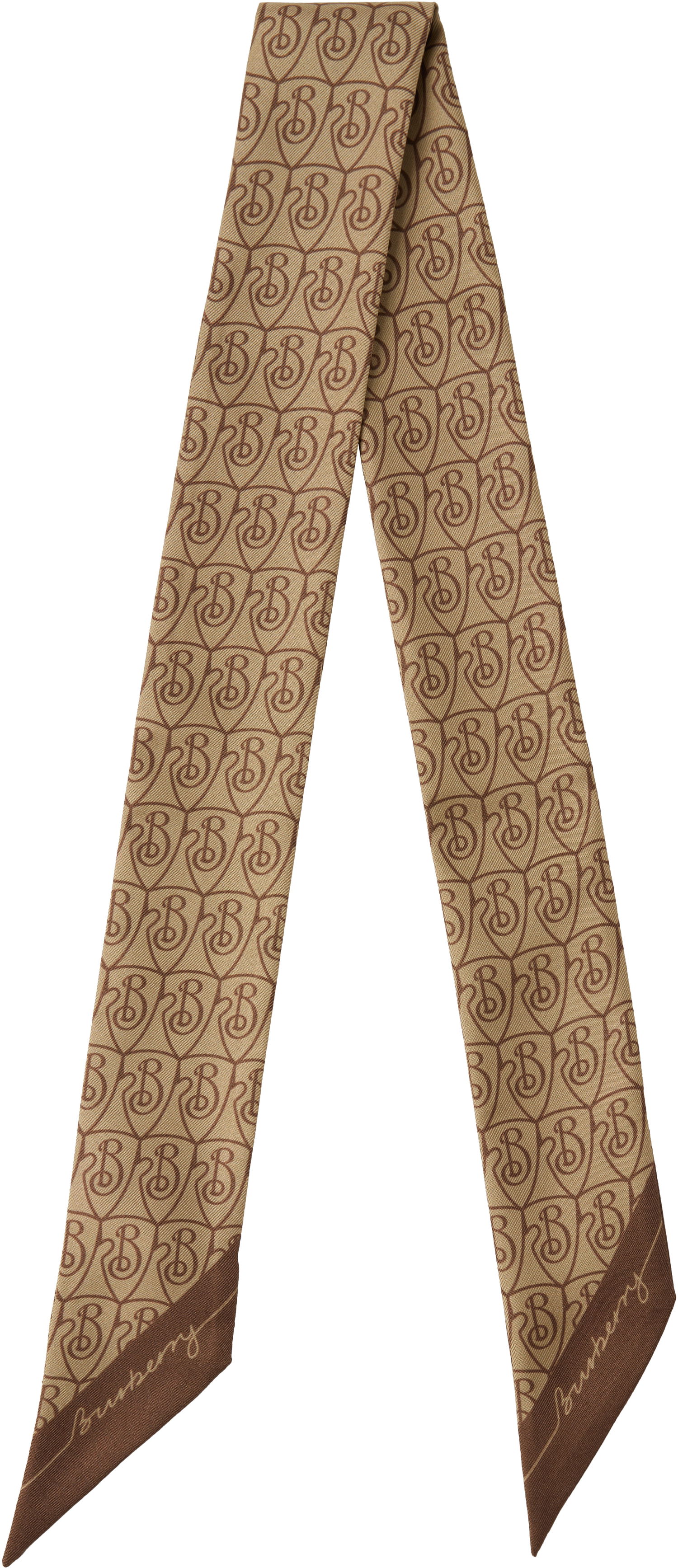 Halsduk Burberry Burberry Skinny B Shield Silk Scarf Beige | 8106311, 0