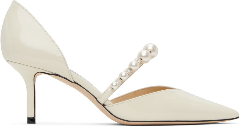 Sneakers och skor Jimmy Choo Jimmy Choo Aurelie 65 Pearl Strap Pumps Vit | AURELIE 65