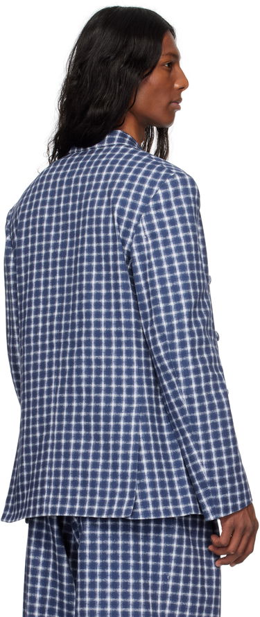 Jacka ERL ERL Check Double-Breasted Blazer Blå | ERL10J038, 2