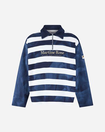 Polotröja Martine Rose Zip up Polo Mörkblå | MRSS24632B